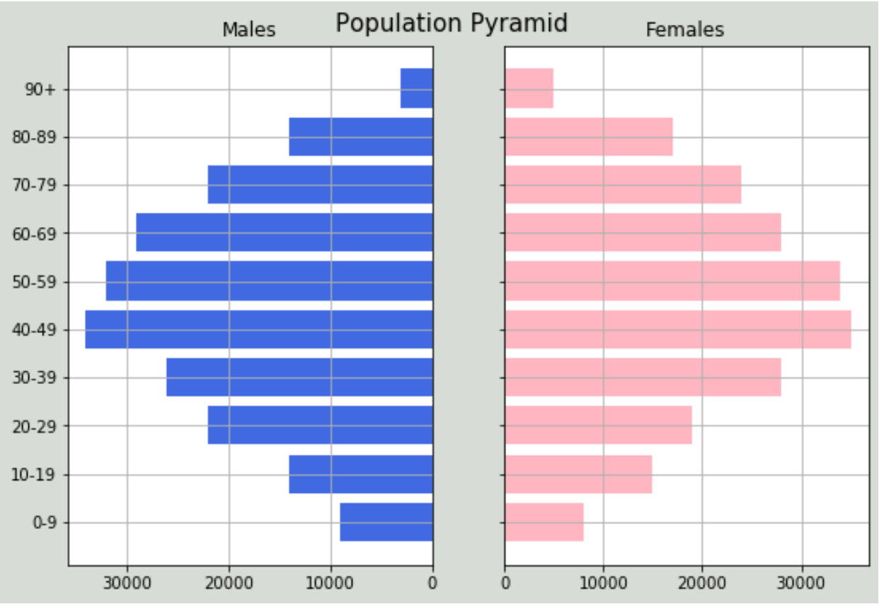 Как создать пирамиду населения в Python