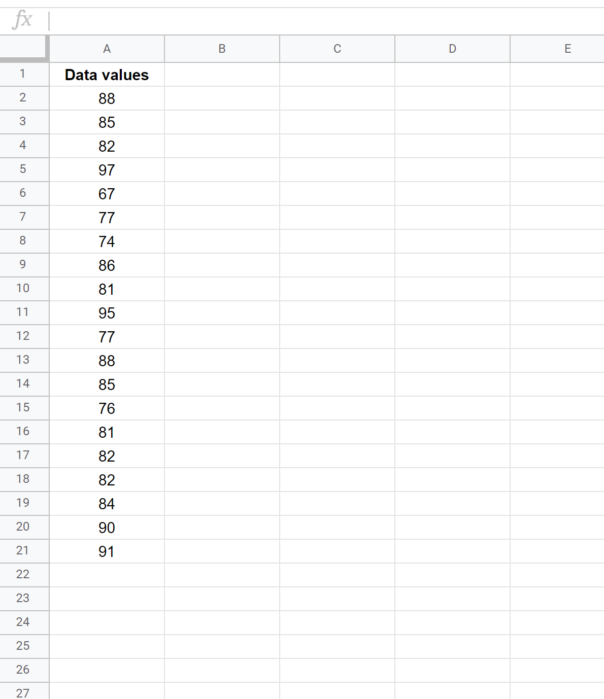 Как рассчитать коэффициент вариации в Google Sheets