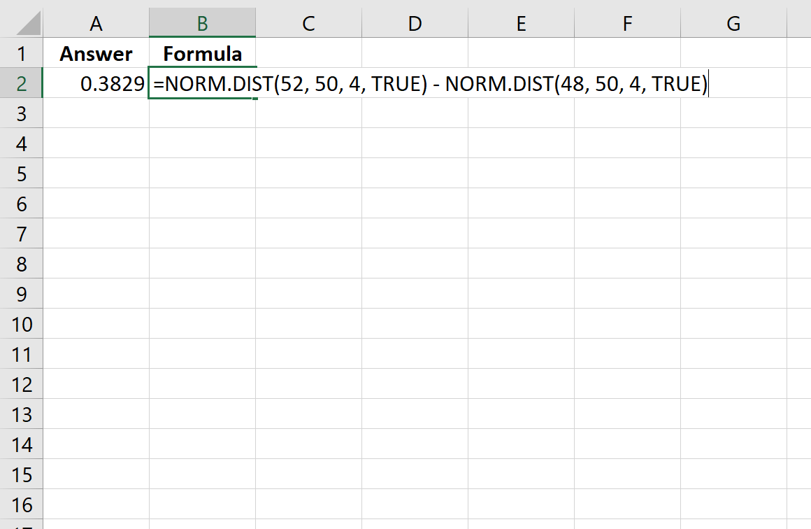 Как рассчитать вероятности NormalCDF в Excel