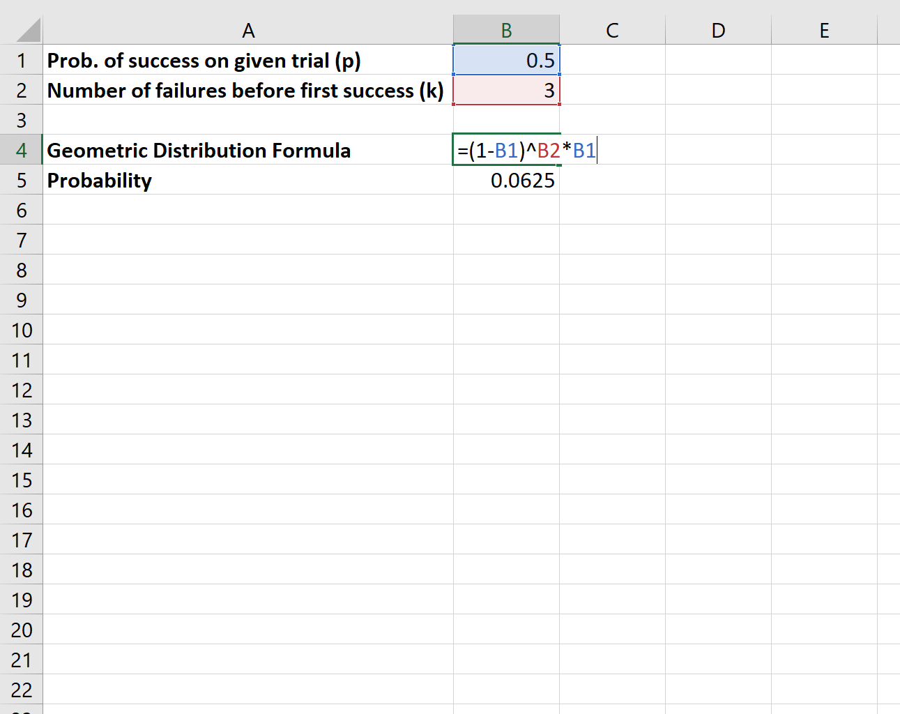 Как использовать геометрическое распределение в Excel