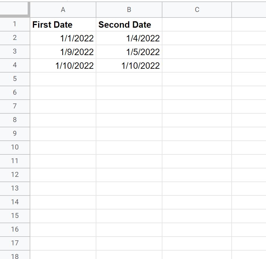 Как сравнивать даты в Google Таблицах (с примерами)